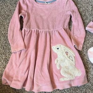 Mini Boden Pink Dress with Bunny Design